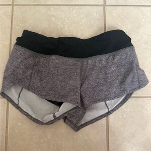 Lululemon Athletica Gray and Black Athletic Shorts